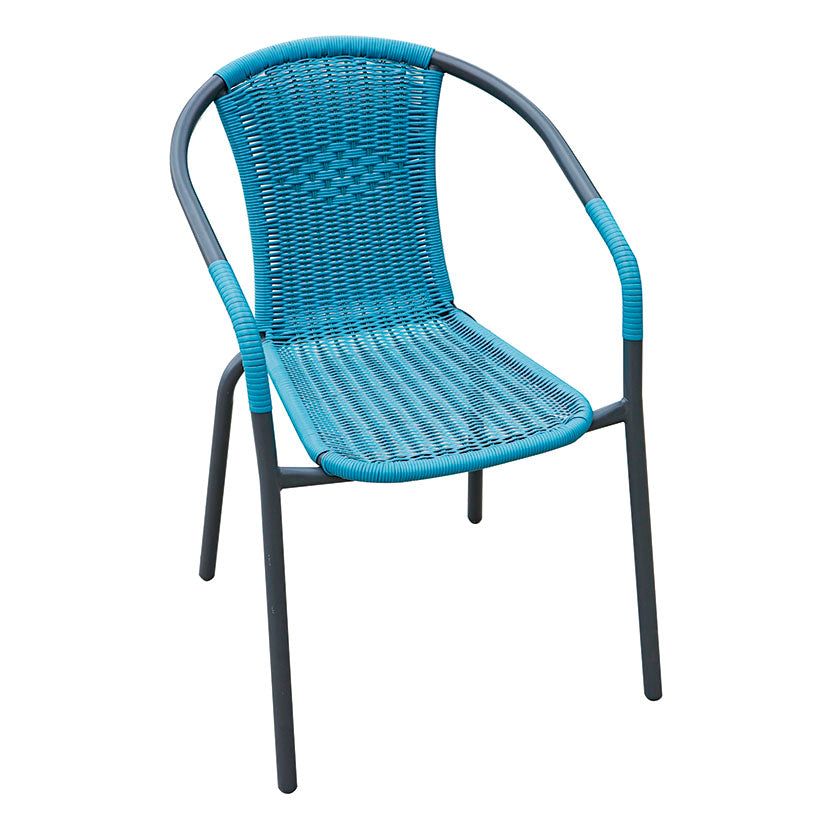 SILLA APILABLE ACERO/FIBRA BASIC. AZUL