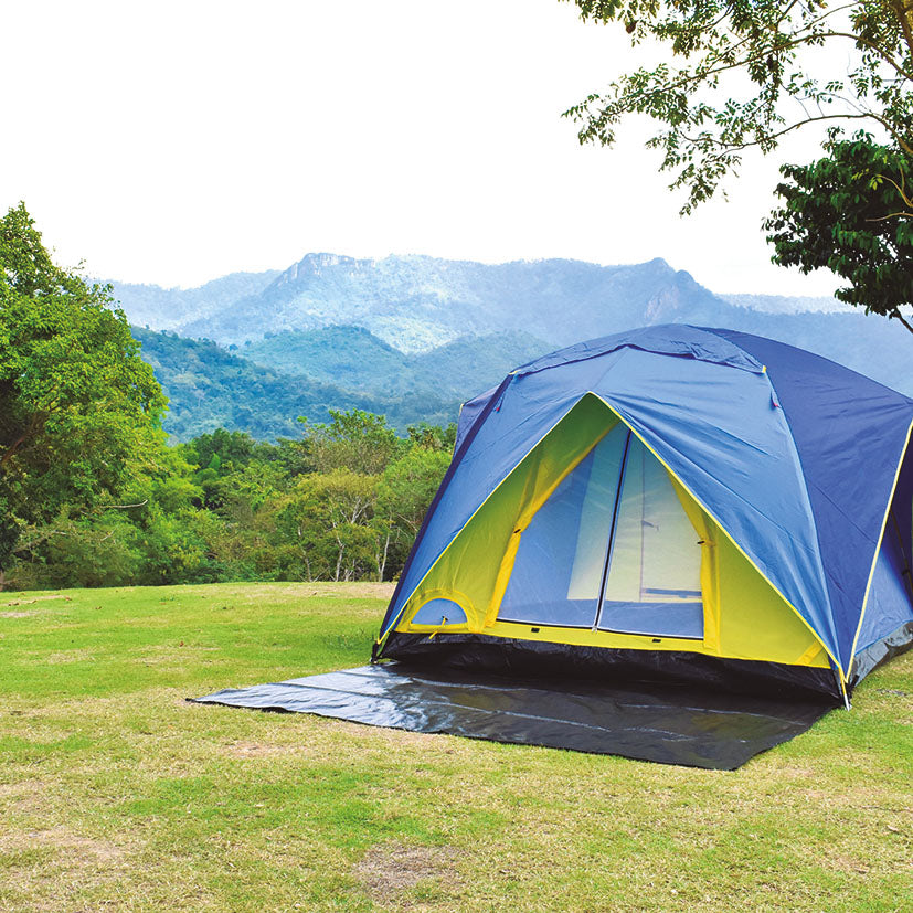 MALLA SUELO CAMPING VERDE. 3X4