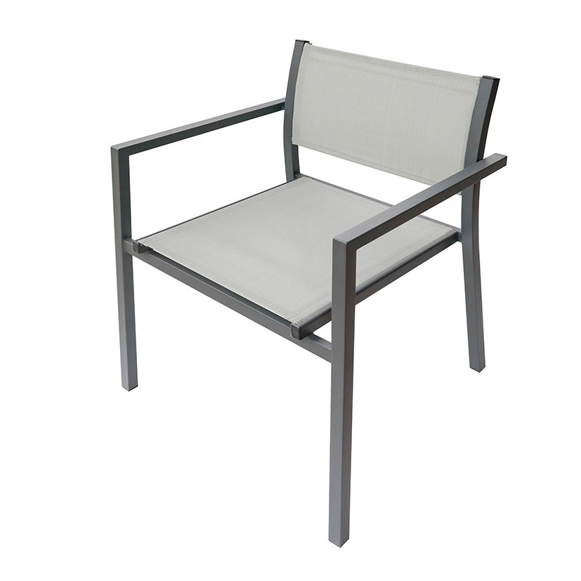 SILLA C/BRAZOS ACERO/TEXTIL. ANTRACITA