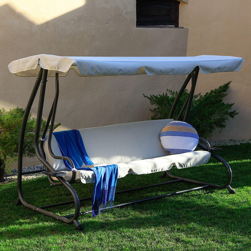 BALANCÍN/CAMA 3 PLAZAS TOLDO POLIÉSTER