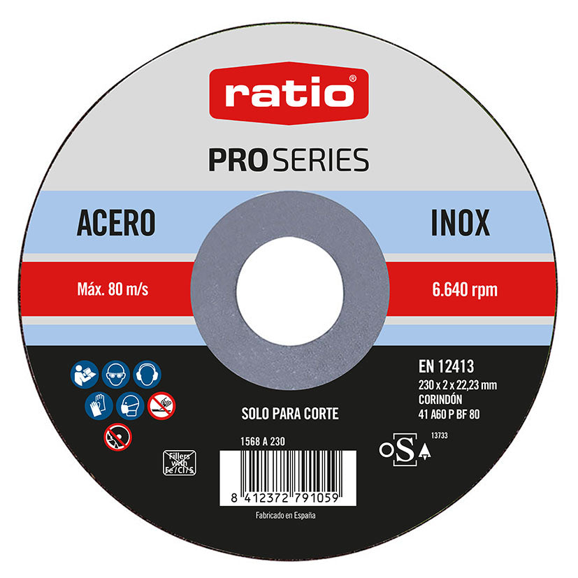 DISCO CORTE ABRAS.INOX/METAL 230X2 RATIO