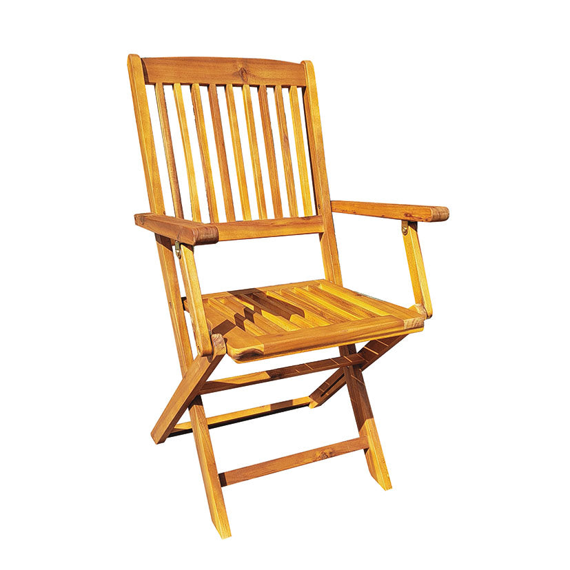 SILLA MADERA ACACIA C/BRAZOS. 2 UDS.