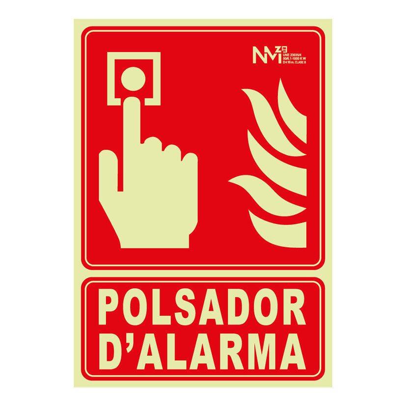 SEÑAL POLSADOR D'ALARMA 210X300mm