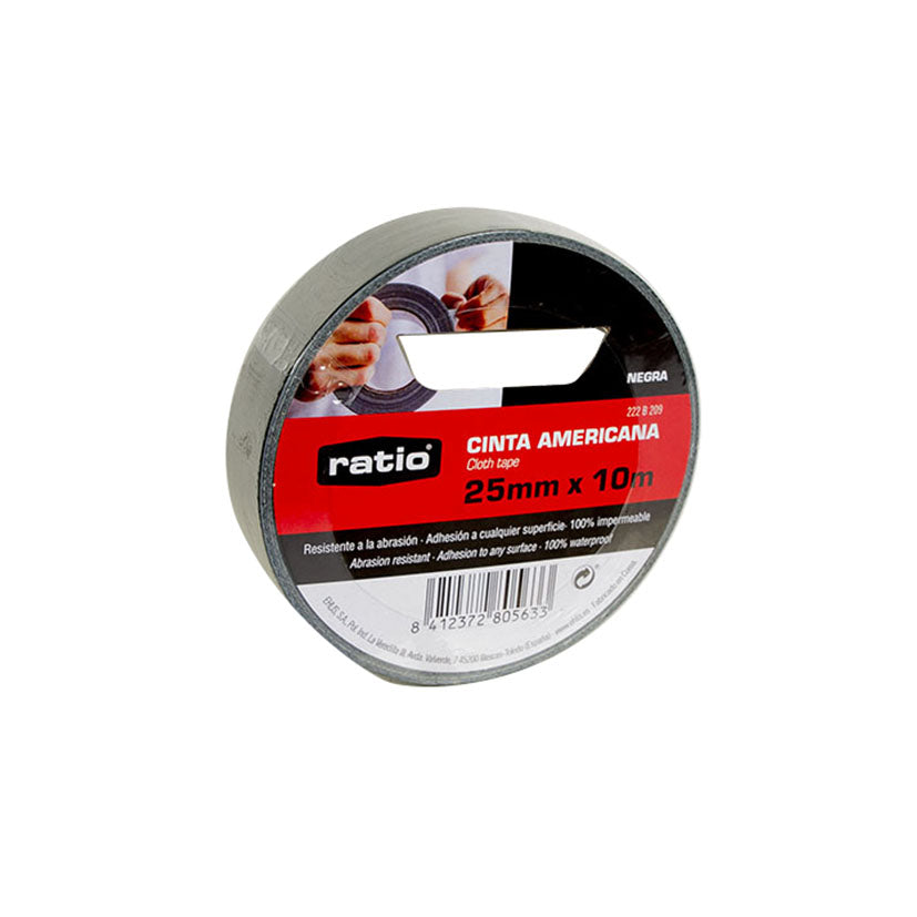 CINTA AMERICANA MULTIUSO 25MM 10MT NEGRA