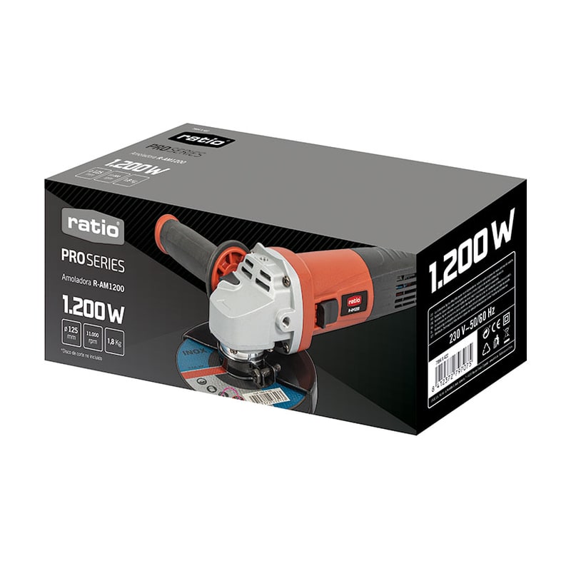 Amoladora eléctrica RATIO ProSeries R-AM1200 125 mm