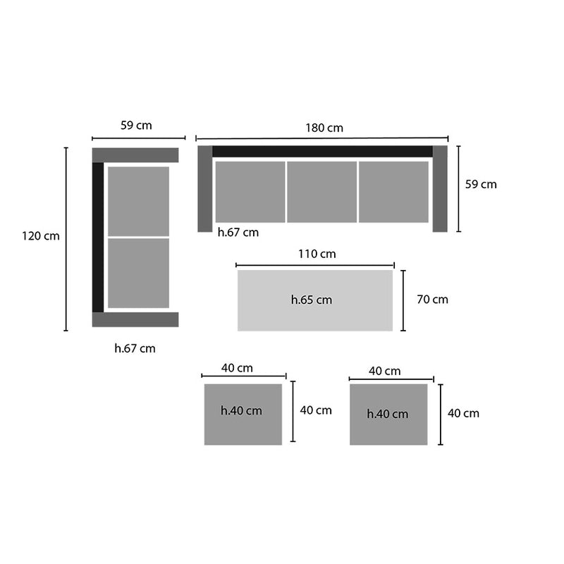 Conjunto para jardín Córcega