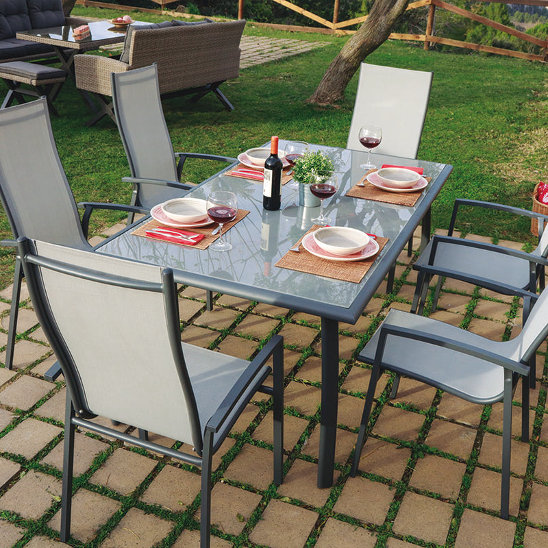 SILLÓN ALTO CAPRI ALUMINIO ANTRACITA