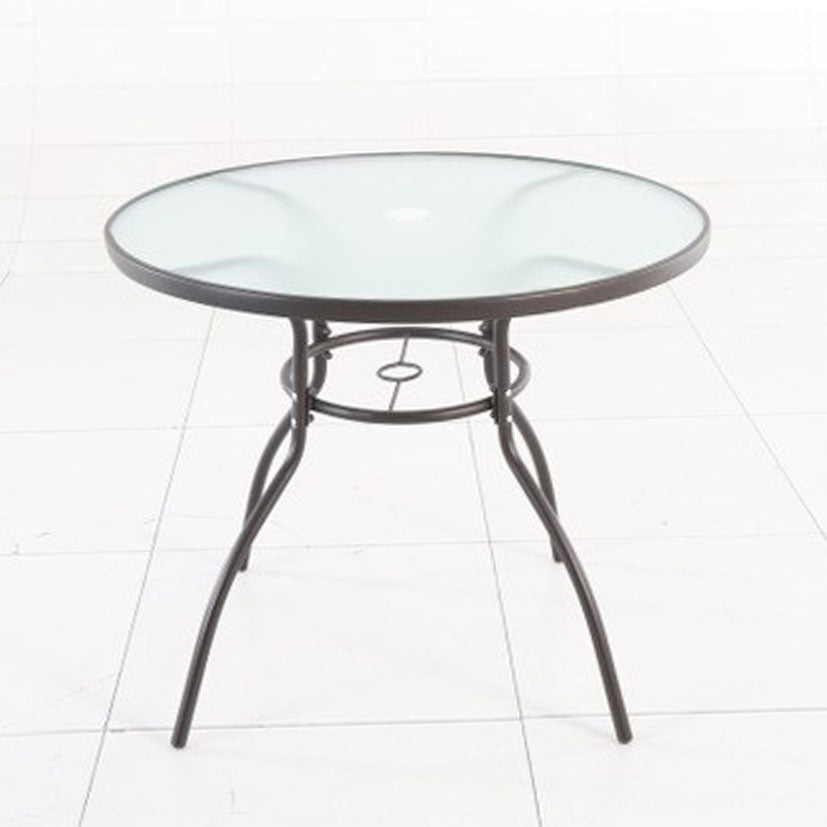 MESA ACERO/VIDRIO Ø 80 CM. BASIC