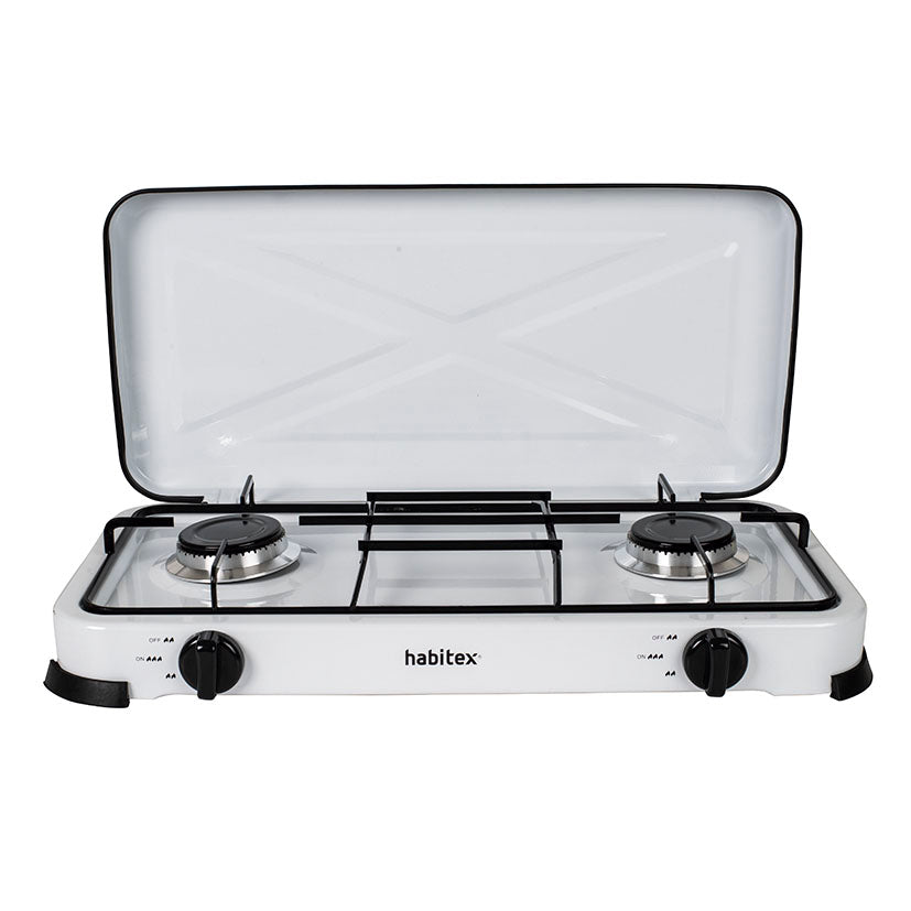 COCINA PORTÁTIL GAS 2 FUEGOS. HABITEX