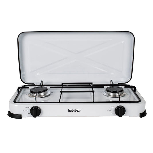 COCINA PORTÁTIL GAS 2 FUEGOS. HABITEX