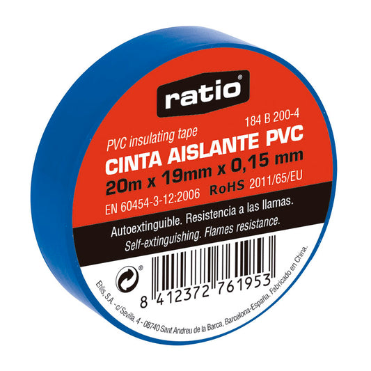 CINTA AISLANTE 19X20M AZUL  0,15MM