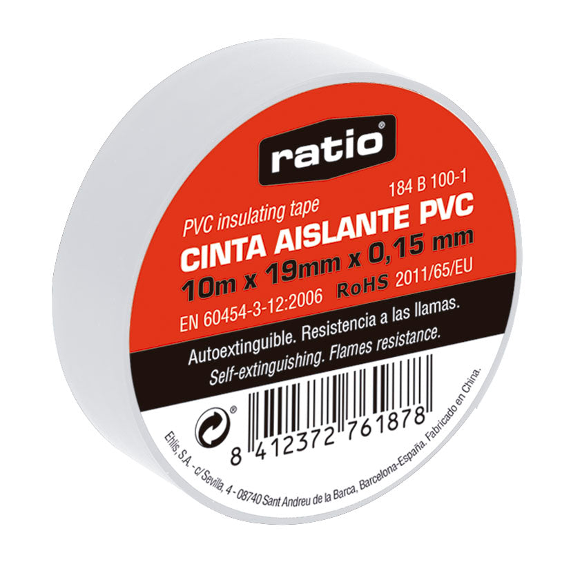 CINTA AISLANTE 19X10M.BLANCA 0,15MM