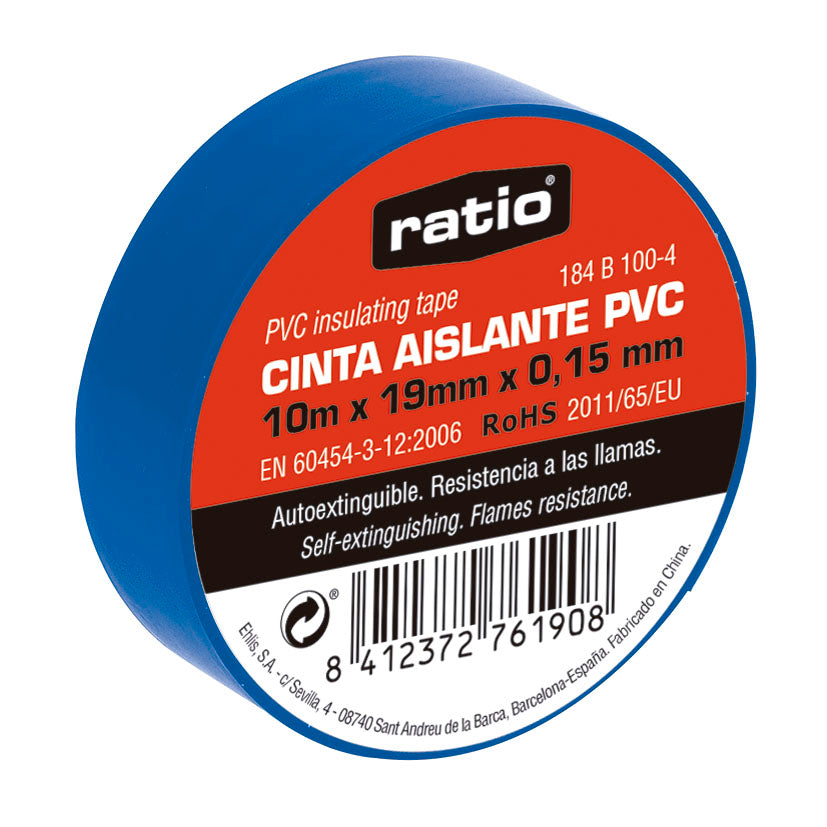 CINTA AISLANTE 19X10M AZUL  0,15MM