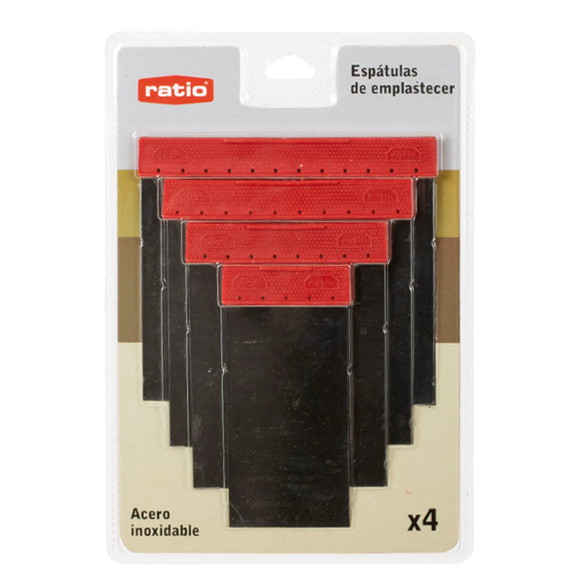 ESPATULA CARROCERO INOX. 4 PIEZAS RATIO