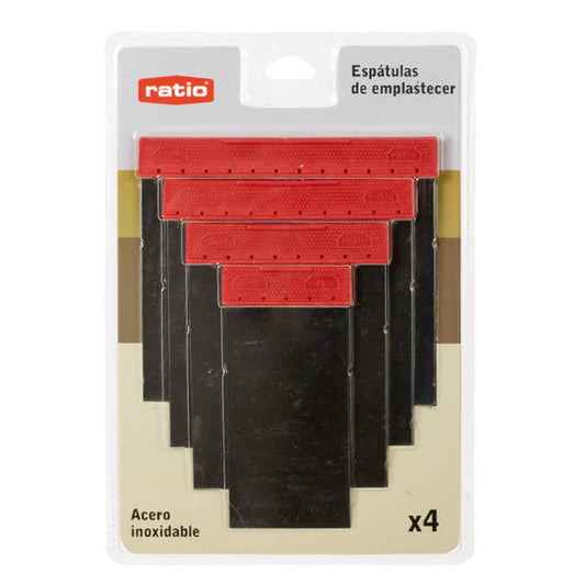 ESPATULA CARROCERO INOX. 4 PIEZAS RATIO