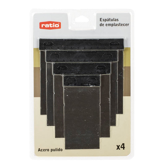 ESPATULA CARROCERO ACERO  4 PIEZAS RATIO