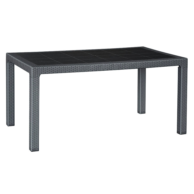 MESA IMIT.RATAN RESIN 150X90XH72 CM.ANT.