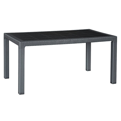 MESA IMIT.RATAN RESIN 150X90XH72 CM.ANT.
