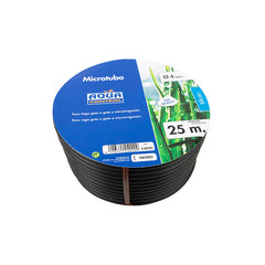 Riego por goteo, microtubo 4 mm x 25 m, negro para jardín