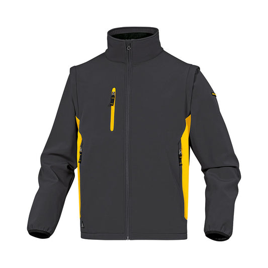 CHAQUETA SOFTSHELL GRIS/AMARILLO T/L
