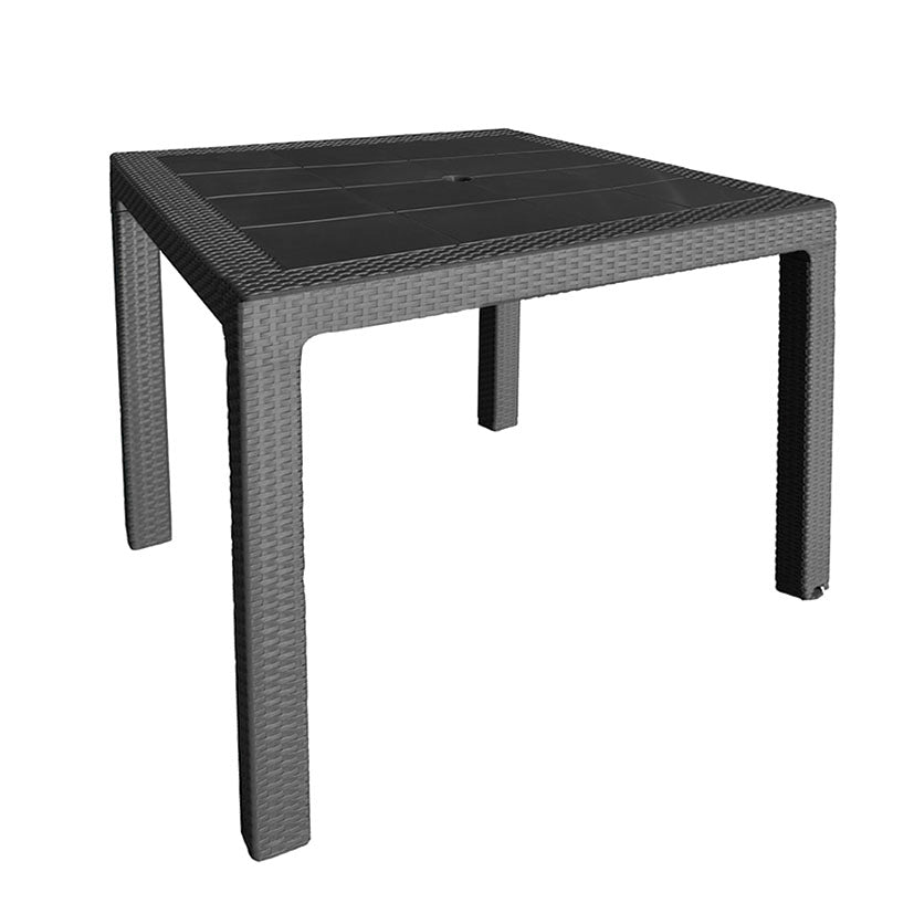 MESA IMIT.RATAN RESIN 80X80XH72 CM.ANT.