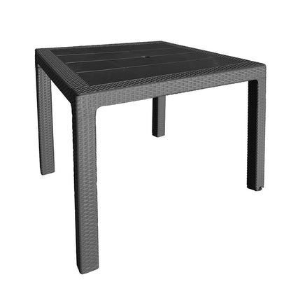 MESA IMIT.RATAN RESIN 80X80XH72 CM.ANT.