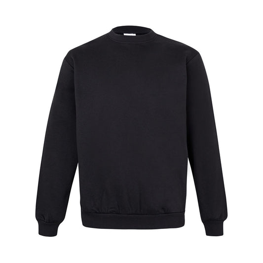 SUDADERA UNISEX CUELLO REDOND. NEGRA T/M