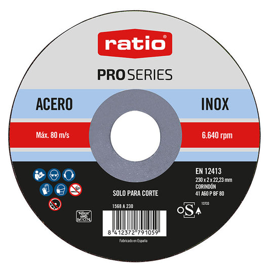 DISCO CORTE ABRAS.INOX/METAL 230X2 RATIO