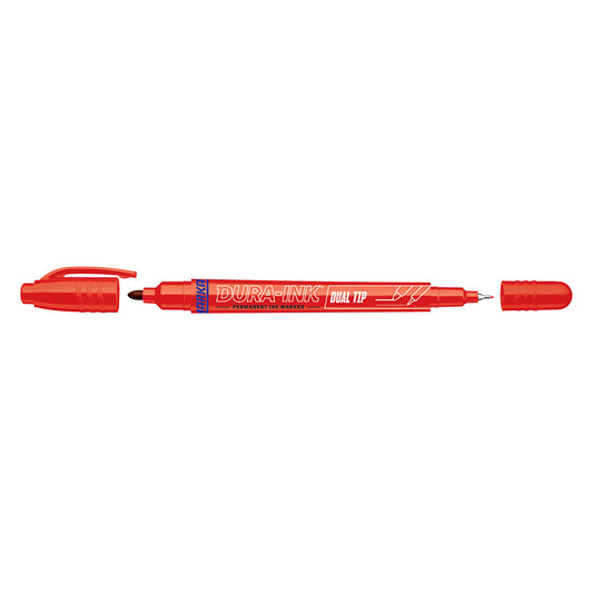 MARCADOR DE TINTA DOBLE PUNTA ROJO