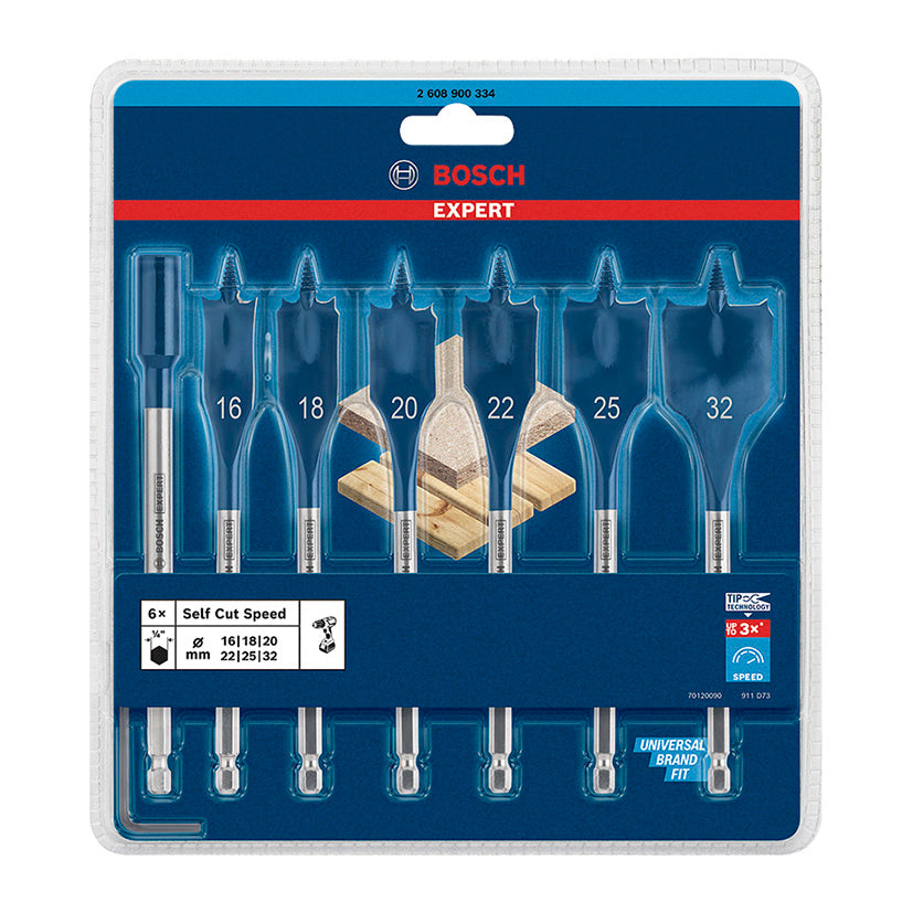 BROCA  MADERA PLANA SELF CUT SPEED 7UDS.