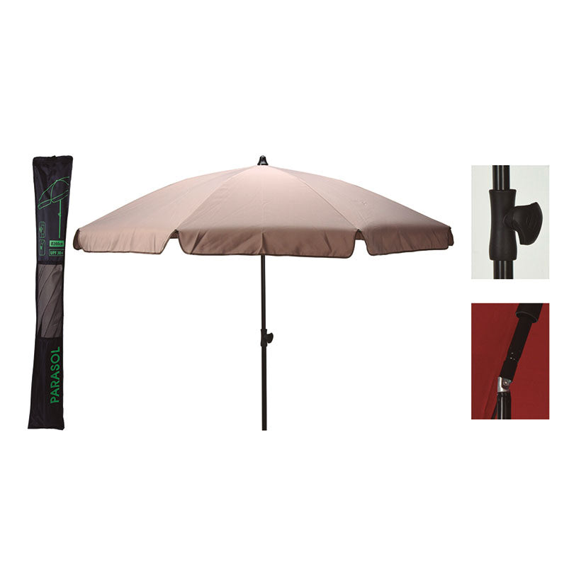 PARASOL PLAYA Ø 200 CM. GRIS PARDO