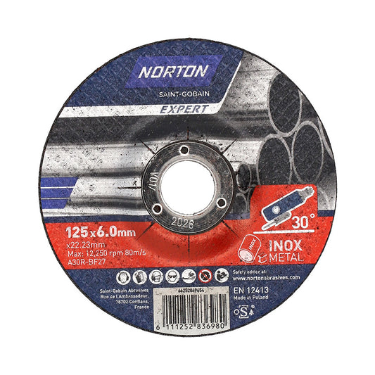 DISCO DESBASTE ACERO/INOX 125X6 MM.