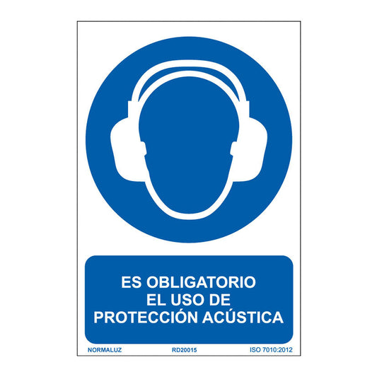 SEÑAL OBLIG USO PROTEC. ACUS.  210X300MM