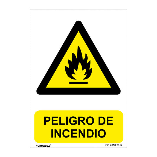 SEÑAL PELIGRO DE INCENDIO 210X300MM