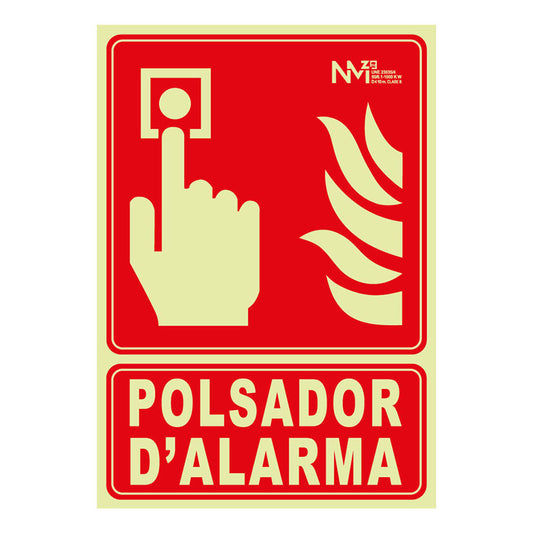 SEÑAL POLSADOR D'ALARMA 210X300mm