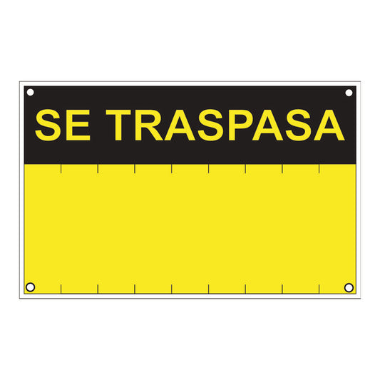 SEÑAL SE TRASPASA  PVC 0,4mm AMARILLO