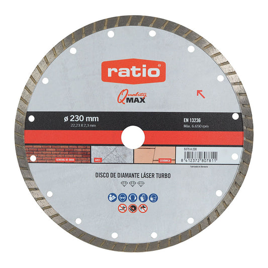 DISCO DIAMANTE TURBO MAT.DUROS 230MM.