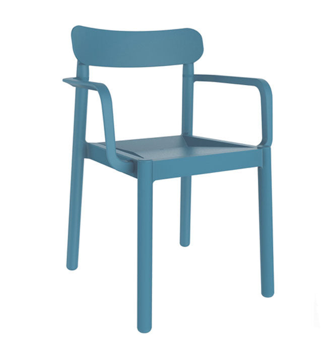 SILLA CON BRAZOS AZUL RETRO ELBA