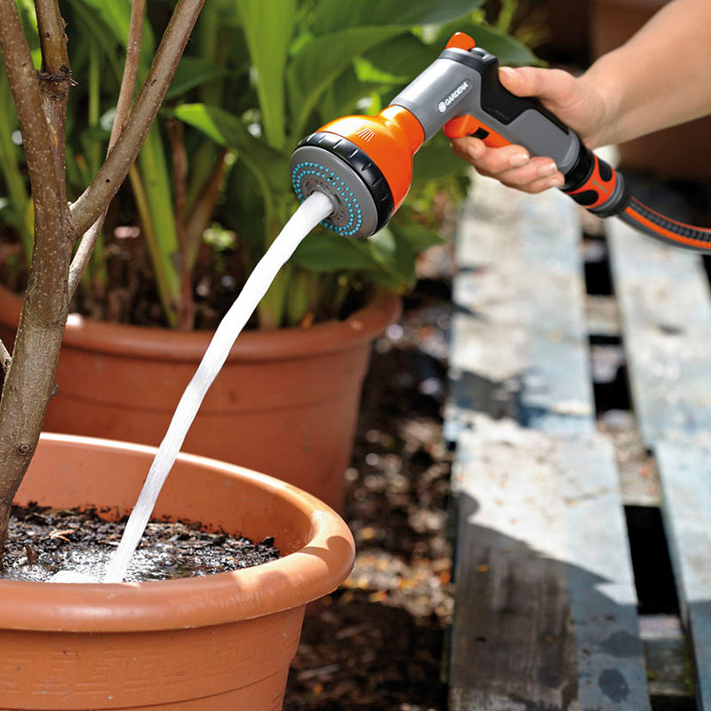 Pistola multichorro Gardena Classic, 3 tipos de chorro