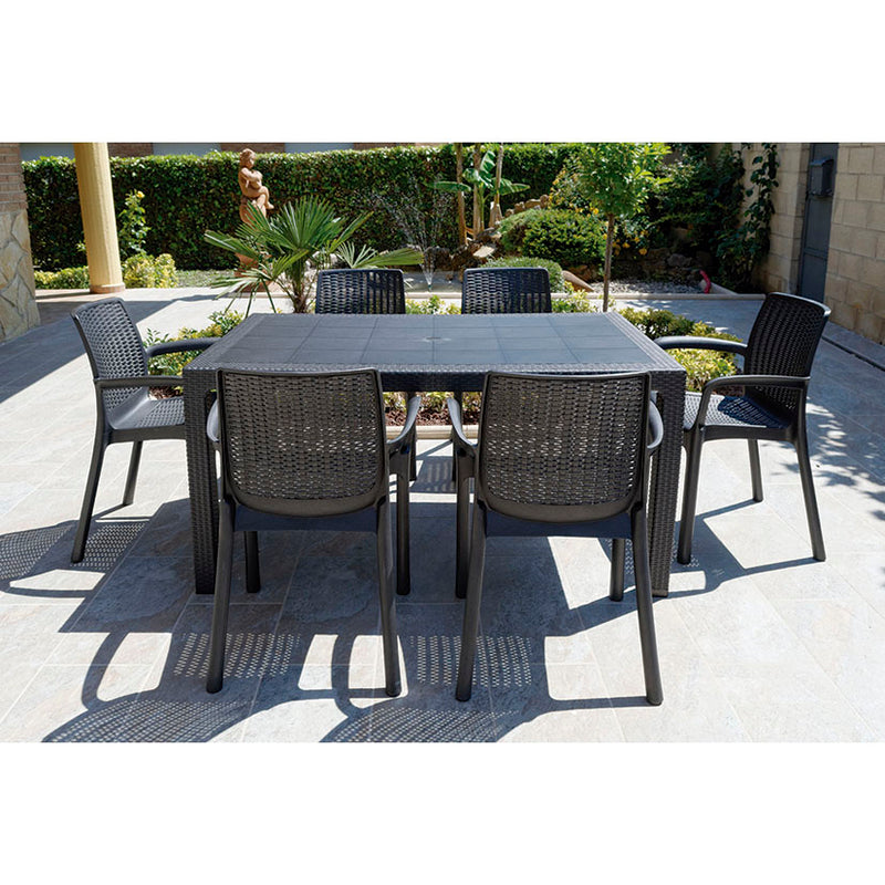 Mesa de resina rectangular Elegance color antracita