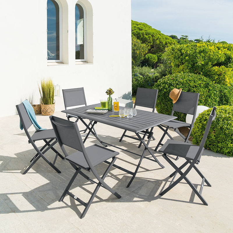 Mesa rectangular plegable Azúa Modula Grafito 150 x 80 x h. 71 cm