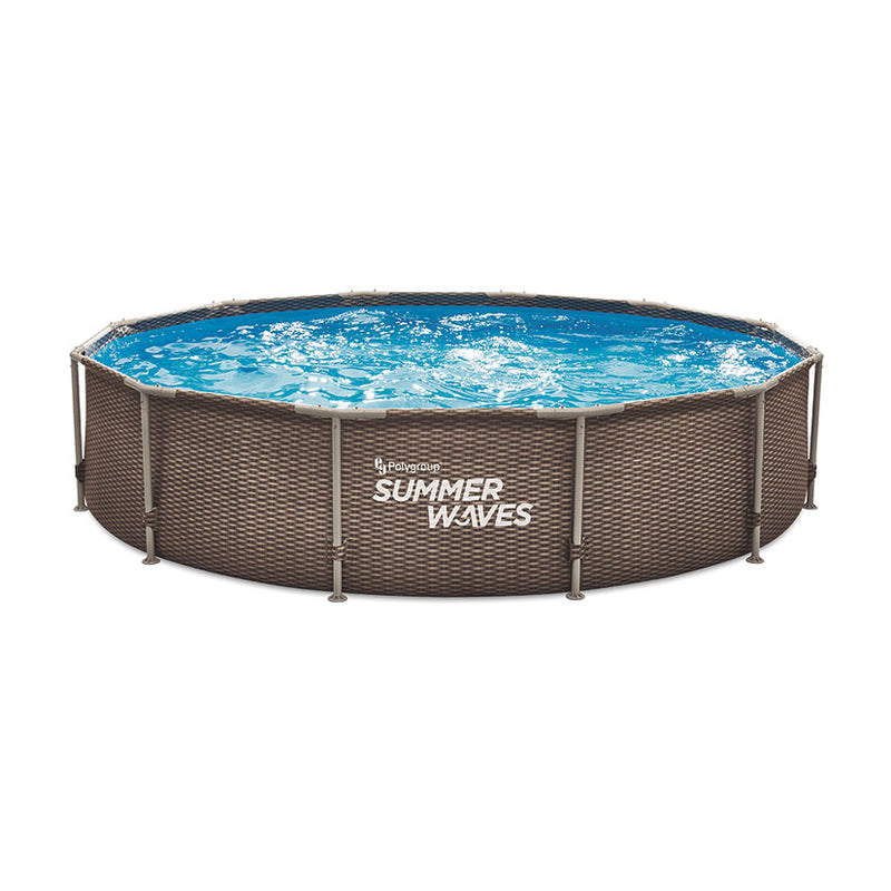 Piscina tubular imitación ratán Summer Waves 305x76 cm con depuradora
