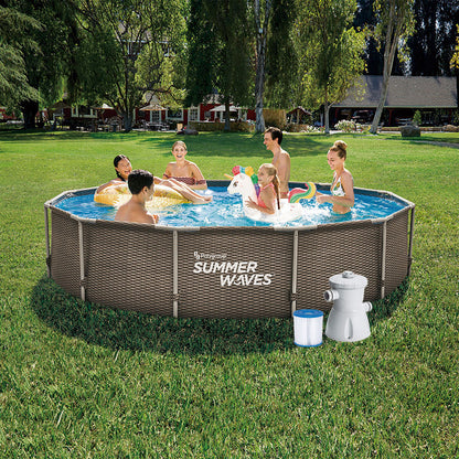 Piscina tubular imitación ratán Summer Waves 305x76 cm con depuradora